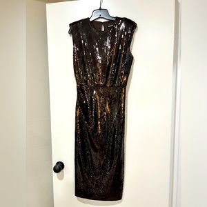 Chocolate brown full sequin dress!